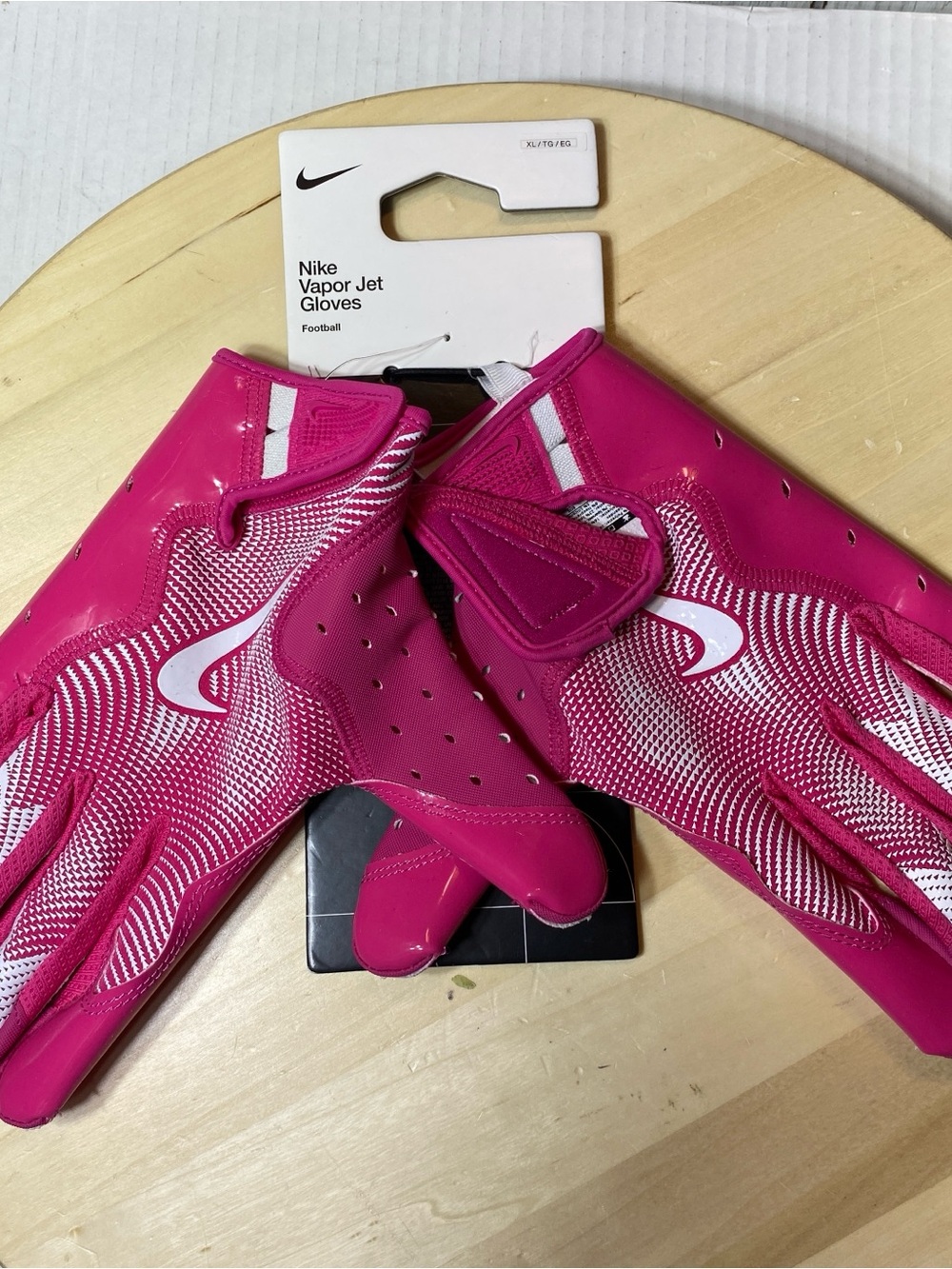 Nike Vapor Jet 8.0 Football Receiver Gloves Pink White Men’s XL New with Tags